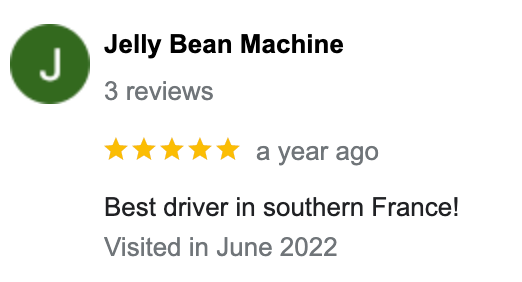 Five star review – passenger feedback